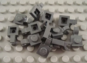 LEGO Lot of 12 Dark Bluish Gray 1x1 Horizontal Clip Plates Parts and Pieces - Picture 1 of 1