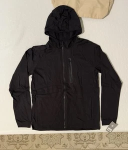 Apana Lightweight Yoga Gym Athleisure Hoodie Black Chest Zip Pock Men’s - Large - Picture 1 of 4