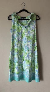 Barbara Erickson Kleid Damen Größe Medium tropischer Blätterdruck Resort Wear - Bild 1 von 8