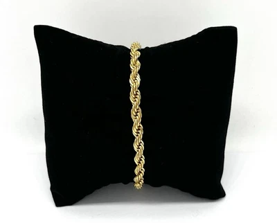 Modeschmuck Armband, Vergoldet, Kordelkette, 19 cm lang, 5 mm breit, Federring - Bild 1 von 3