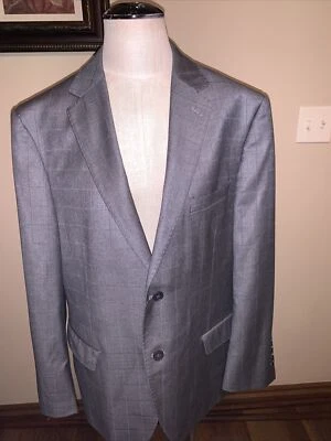 Traje Chaqueta Salvatore Exte Gris Panel Abierto a Cuadros 42S Pantalones 36S Usado en Excelente Condición (M) Foto 1 de 4