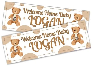 x2 Banner Feier Heimkehr Junge Mädchen Baby Willkommen Zuhause Neugeborene 7 - Bild 1 von 4