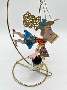 VINTAGE FANCIFUL FLIGHTS KAREN ROSSI "BOWLER" SILVESTRI BOWLING ORNAMENT READ - Picture 1 of 13