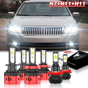 LED Light Bulbs For Lincoln MKZ 2008-2012 Headlight Bulbs hi-Lo Beam+Fog Lights - Picture 1 of 12