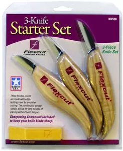 Flexcut Messer Starterset Klingen aus kohlenstoffreichem Stahl mit ergonomischen Holzgriffen - Bild 1 von 3