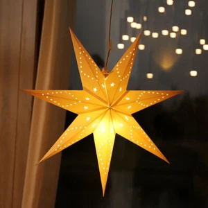 Weihnachtsstern 45 cm LED Papierstern zum hängen Leuchtstern Laternen-Dekor Q8Q6 - Bild 1 von 11