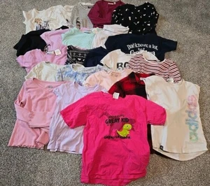 Lot Of 23 Girls Short and Long Sleeve Shirts Size 6,7,8 - Picture 1 of 6