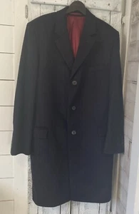 Black Men's Size 42 Regular Charles Tyrwhitt Overcoat 90/10 Wool/Cashmere - Picture 1 of 10