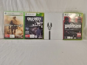 Xbox 360 Game Bundle War Shooting Battle Theme COD Halo Wolfenstein - Picture 1 of 16