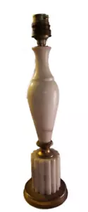 VTG 1920 Alabaster Urn and Fluted Base 12" Petite Tall Table Lamp Italy - Picture 1 of 16