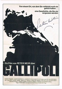 Peter Weir 1944- autograph signed German CINEMA movie poster card 4x5.5