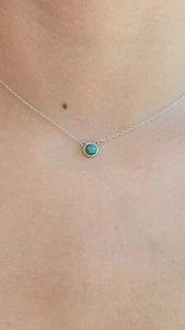 Turquoise Pendant Necklace/ Adjustable Pendant / Dainty Turquoise Pendant - Picture 1 of 9
