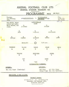 Arsenal v. Wolverhampton Wanderers 1/2/1966 F.A. Youth Cup - Picture 1 of 1