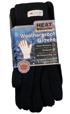 Mens Weatherproof Gloves Water Resistant Winter 3M Thinsulate Thermal Warm