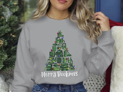 Christmas Sweatshirt for Book Lover Reading Xmas Jumper Day Christmas Sweater 12 - Image 1 of 2