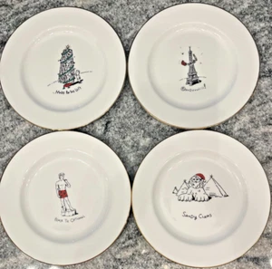 4er Set Vintage 1999 Merry Masterpieces Porzellan Feiertag Teller 8" - Bild 1 von 11