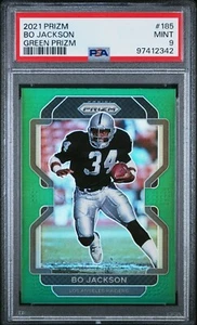 2021 Panini Green Prizm #185 Bo Jackson Los Angeles Raiders NFL PSA 9 - Picture 1 of 2