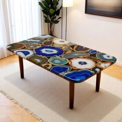 24"x15" Multi-Color Agate Table – Vibrant Handcrafted Gemstone Table for Home - Image 1 of 4
