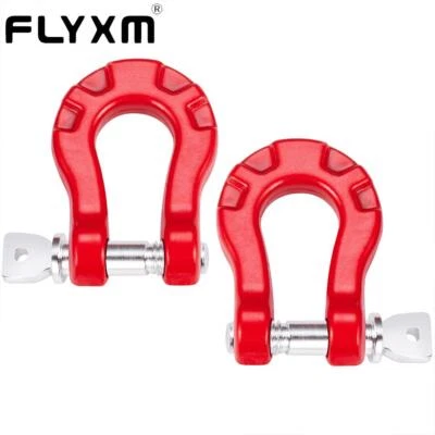 FLYXM Metal Bumper U-ring Tow Hook Hitch Tow Shackles for 1/10 RC Crawler Car - Image 1 of 4