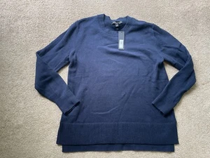 NWT Banana Republic Mens Sweater Medium Navy Super Soft Cotton Pullover Crew - Picture 1 of 10