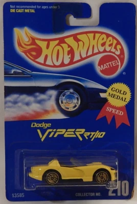Dodge Viper RT/10 Hot Wheels 1995-210 tarjeta azul dorado metal velocidad retirado 2016 Foto 1 de 4