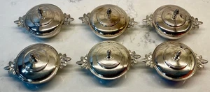Six Christofle Individual Serving Bowls with Covers - Silverplate - Picture 1 of 6