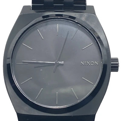 Nixon Minimal The Time Teller 38mm Wristwatch Black 21J- SS Band new batt works - Image 1 of 4