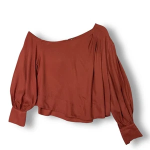 Free People Justina Blouse Sz XS Off Shoulder Flowy Boho Hippie Warmstone - Picture 1 of 11