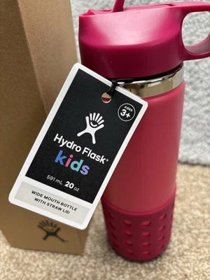Hydro Flask Kids Wide Mouth Bottle 20 Oz Peony Hot Pink Wide Mouth Straw Cap