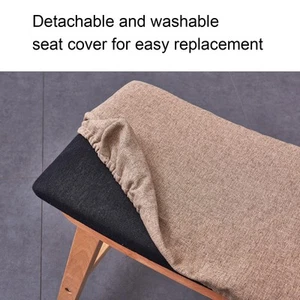 Simple Solid Wood Fabric Short Stool Bench A4 Models/Original Wood CT - Picture 1 of 12