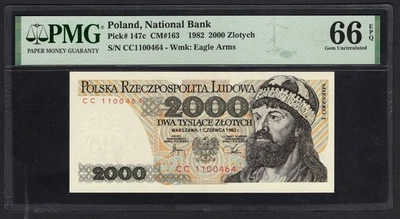 Poland 2000 Zlotych 1982 P147c Uncirculated Grade 66 - Image 1 of 2