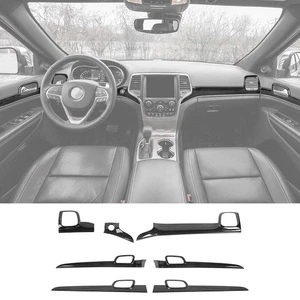 Schwarzes Holz Dash Panel Türgriff Abdeckung Trim für 14-20 Jeep Grand Cherokee - Picture 1 of 15