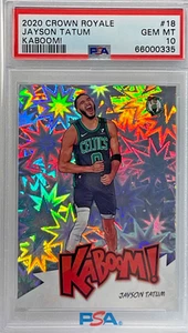 PSA 10 GEM MINT 2020 CROWN ROYALE JAYSON TATUM KABOOM! BOSTON CELTICS KABOOM - Picture 1 of 2