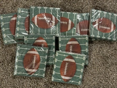 Lote de 10 servilletas cuadradas de fútbol americano para bebidas nuevas 16 por paquete nuevo juego fiesta NFL Foto 1 de 4