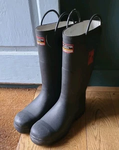 Hunter Firefighter Boots Size 10 Men 4000 Super Safety Fireproof Steel Toe - Picture 1 of 17