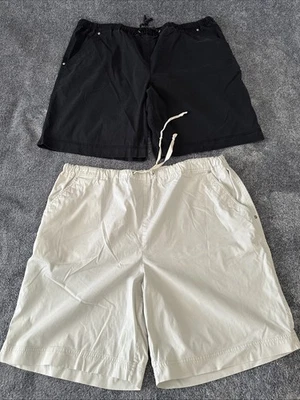 Lord & Taylor Conjunto de 2 Pantalones Cortos Mujer’s PullOn Cordón Talla 20W Negro y Beige Foto 1 de 4