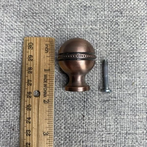 Beaded Cabinet Knob - Allied Brass P-1  - Antique Copper Finish Pull - Picture 1 of 8