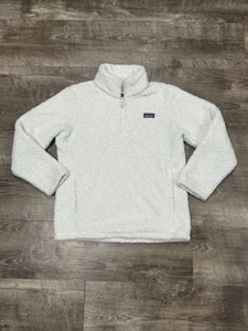 Patagonia Los Gatos Fleece Jacket Girls XL 14 White 1/4 Zip Pullover Womens S - Picture 1 of 7