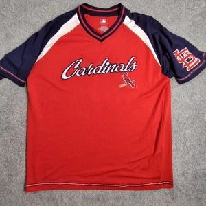 Cardinals Herren Trikot Shirt V-Ausschnitt Polyester Größe L rot National League Baseball - Bild 1 von 12