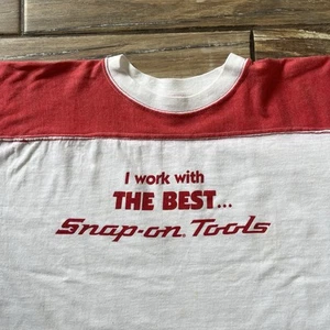 Vintage 70s Snap On Tools Shirt Sport T Stedman Red And White Ringer XL - Picture 1 of 13