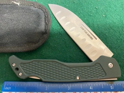 Ontario Knife Co. Camp Plus Santoku Lockback Knife, Green Composite Handles & - Image 1 of 4