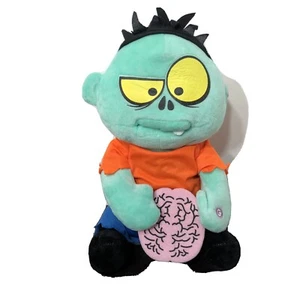 GEMMY ANIMATED ZOMBIE BABY PLUSH EATING A BRAIN CHEWING SOUNDS HALLOWEEN - Picture 1 of 12