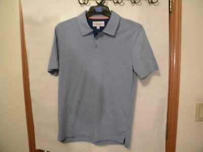 Polo Thomas Sterling All Day Comfort para hombre. Pequeña muestra azul nuevo con etiquetas Foto 1 de 4