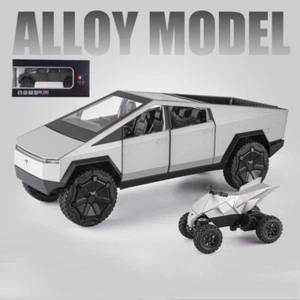 1:24 Tesla Cybertruck Pickup Alloy Car Model Diecast Metal Toy +Sound & Light - Picture 1 of 17