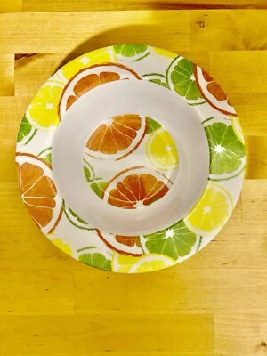 Citrus Fruit Slices Patterned Yellow Orange Green Colorful Summer Melemine Bowl - Image 1 of 3