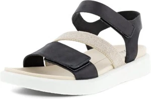 Sandali bassi donna ECCO NUOVI CON SCATOLA FLOWT in pelle nera taglia UK 4,5 - 6/EU 37-39 - Foto 1 di 6