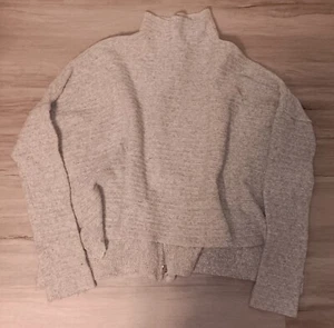 Free People Womens Turtle Neck Sweater Open Back w/ Zipper Closure Gray Medium - Picture 1 of 6