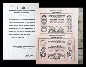1841 Banknoten Geldscheine Verordung mit Mustern Circulare der k.k.. Oesterreich - Bild 1 von 1
