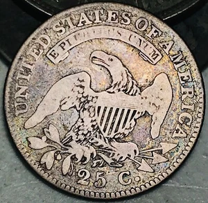 1828 Capped Bust Quarter 25C Ungraded Choice 90% Silver US Coin CC25509 - Picture 1 of 4