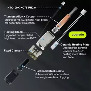 Ulepszony ceramiczny zestaw grzewczy Hotend do drukarki 3D Anycubic Kobra 3/3 Combo - Zdjęcie 1 z 14